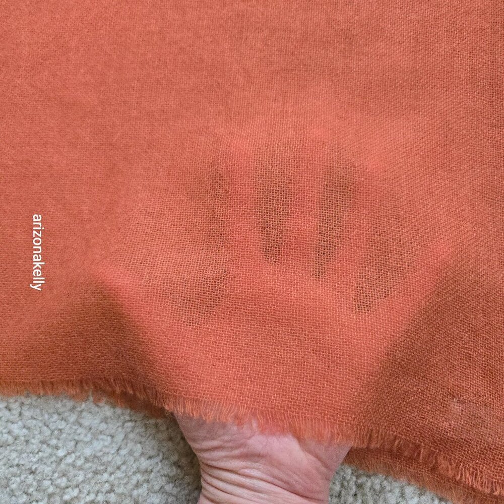 NWOT Cocowai Cashmere Scarf Burnt Orange Lightweight - Picture 6 of 14